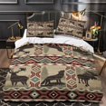 thumbnail image 3 of LAICAIW Bedding Set -3 Piece-Forest Cottage Elk-Cottage Quilt Set with Two Standard Pillowcases-Machine Washable Queen（228x228cm）, 3 of 7
