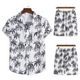 thumbnail image 2 of Hawaiian 2 Piece Outfits for Men's Floral Tracksuit Summer Short Sleeve Button Down Shirt and Shorts Jogging Sweatsuit, 2 of 3