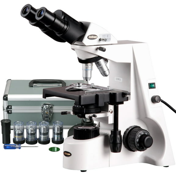AmScope 40X-1500X Professional Infinity Plan Phase Contrast Kohler Compound Microscope New