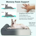 thumbnail image 4 of Pefilos 40" Orthopedic Dog Sofa for Large Dogs, Removable Washable Cover Dog Bed with Headrest, Cat Couch Pet Bed, Gray, 4 of 7