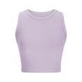 thumbnail image 4 of CFLVAEK Tank Tops for Women Ribbed Round Neck Fit Shirts Casual Sleeveless Summer Vacation Tank Top Solid Color Basic Shirt Purple S, 4 of 7