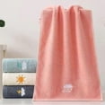 thumbnail image 4 of Juego de 4 toallas de mano para baño, de algodón suave y muy absorbentes, 35 x 73 cm, color beige, rosa, gris y azul., 4 of 5