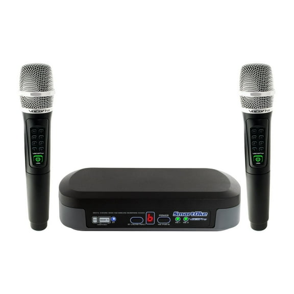 DSP Karaoke Mixer with Two Wireless Microphones for SmartTVs and Tablets