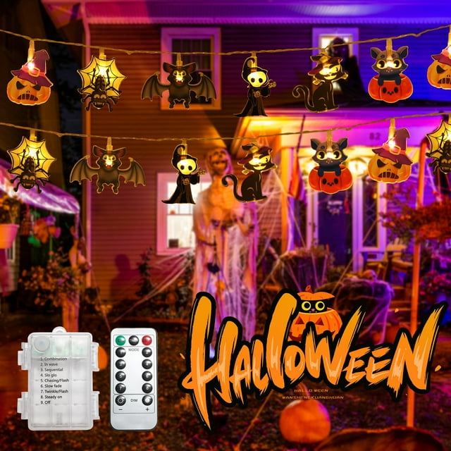 Decoraciones de Halloween, luces LED brillantes para Halloween, linternas colgantes, colgantes de árbol espeluznante, accesorios y luces novedosos para fiesta de Halloween, decoración del hogar, caden
