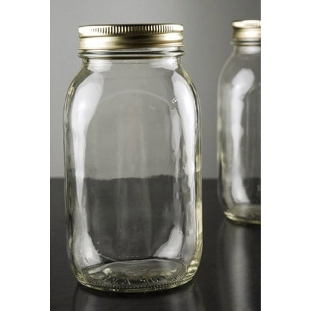 Smooth Mason Jars Quart Size Case of 12 /7in. Tall & 31/2in. Wide