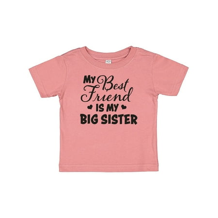 

Inktastic My Best Friend is My Big Sister with Hearts Gift Baby Boy or Baby Girl T-Shirt