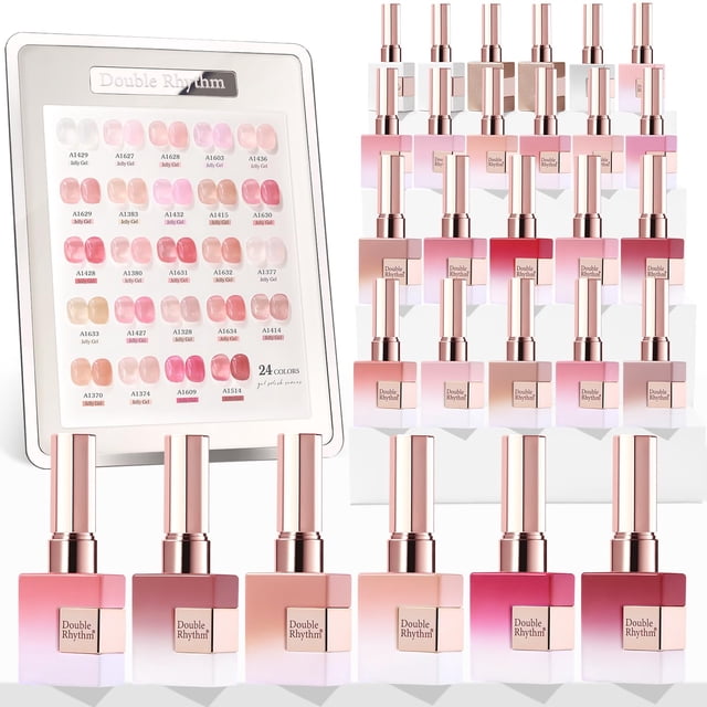 Set de esmaltes de uñas en gel Double Rhythm, 28 unidades, 15 ml, del mismo color