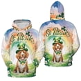 thumbnail image 3 of Happy St. Patrick’s Day Brittany Spaniel with Green Hat Shamrocks Rainbow All Over Print 3D Hoodie Unisex Merch Hoodies Brittany Dog Lover Gifts Idea - 03007, 3 of 6