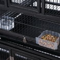thumbnail image 4 of Kojooin Cage à Oiseaux en Vol Divisée pour l'Élevage avec Support Roulant, Cage à Oiseaux Spacieuse avec Perchoirs, Portes de Mangeoire et Tablette de Rangement, 4 of 5