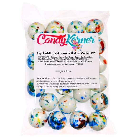 Psychedelic Jawbreakers - 1 1/4" - 1 Pound (16 Ounces) - By CandyKorner