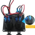 thumbnail image 3 of Panel De Cuatro Orificios Para Coche USB Doble + Voltímetro De Interruptor De Botón De Zócalo shamjiam Cargador de coche USB dual, 3 of 6