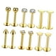 thumbnail image 2 of Paquete de 12 piercings para labio de acero inoxidable de 16 g, piercings para la nariz con circonita cúbica. 金色 套装, 2 of 6