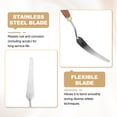 thumbnail image 4 of Uxcell Palette Knife Painting Tool 3.66" x 0.71" Stainless Steel Teardrop Blade 9.65" Length Spatula Painting Pallet knife with Hole Beech Wood Handle for Oil Acrylic Canvas, Red/Silver, 4 of 7