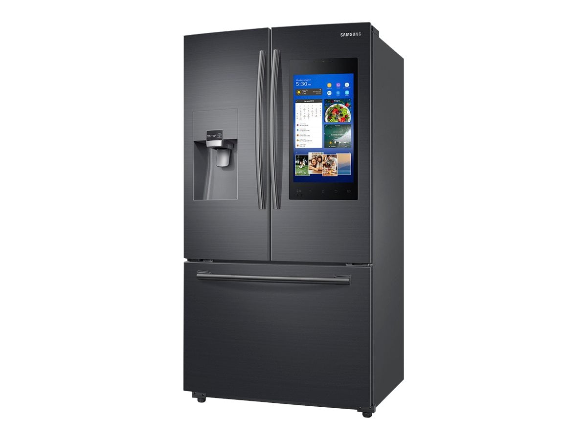 Samsung Family Hub RF265BEAESG - Refrigerator/freezer - freestanding - Wi-Fi - width: 35.7 in - depth: 35.6 in - height: 70 in - 24.2 cu. ft - french style with ice & water dispenser - black stainless steel with built-in 21.5" media center