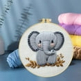 thumbnail image 6 of Punch Needle Kits Grey Elephant Embroidery Starter Set with Hoop Easy for Beginners DIY Stress Relief Handmade Craft Hobby and Home Decor 20x20cm, 6 of 8