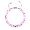 thumbnail image 4 of Pink Nebula | Silver | Galaxy Glass Macrame Bead Bracelet, 4 of 14