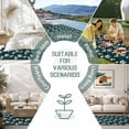 thumbnail image 6 of Blue Summer Botanical Outdoor Rug for Patio/Deck/Porch, Non-Slip Large Area Rug 5 x 7 Ft, Green Spring Floral Birds Farmhouse Indoor Outdoor Rugs Washable Area Rugs, Camping Rug Carpet Runner, 6 of 8