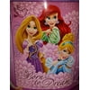 Disney Princess Throw Ariel Mermaid Rapunzel Cinderella Micro Raschel Blanket