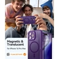 thumbnail image 2 of Magnetic Case for iPhone 16 Pro Max with Full Camera Protection [Compatible with Magsafe] [Translucent Matte] Protective Phone Case, Hot Pink, 2 of 5
