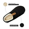 thumbnail image 2 of Mens Slippers Memory Foam Comfort Fuzzy Plush Lining Slip On House Shoes Indoor Outdoor Black, Size 8-8.5, 2 of 8
