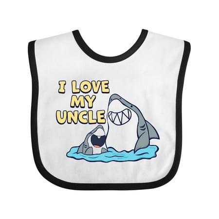 

Inktastic I Love My Uncle Sharks Gift Baby Boy or Baby Girl Bib