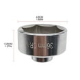 thumbnail image 4 of ZPAQI 36mm Oil Filter Cap Socket Wrench Removal Tool 3/8" Drive Cap Remover, 4 of 7