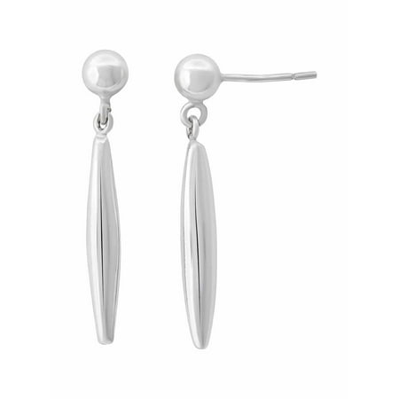 Sterling Silver 5mm Stud and 1-1/4" Teardrop Dangle with Post Earrings