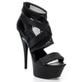 thumbnail image 2 of Ellie Shoes E-609-Shawna, 6" Pointed Heel Platform Womans Sandal. Black / 9, 2 of 6
