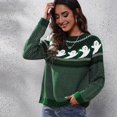 thumbnail image 4 of Halloween Knitted Sweater for Women Cute Ghost Pattern Print Knitted Pullover Sweaters Long Sleeve Crew Neck Jumper Tops (Green L), 4 of 7