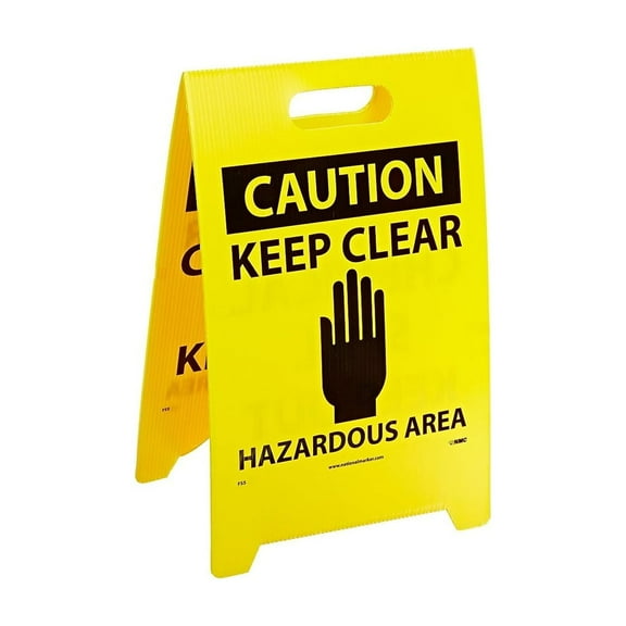 National Marker Floor Sign Dbl Side Caution Chemical Spill Keep Out Caution Keep Clear .. 20X12 FS5