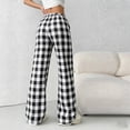 thumbnail image 4 of yillto Plaid Pant for Womens Lounge Loose Pajamas Pants Soft Drawstring Bottoms Casual Sleepwear, 4 of 7