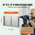 thumbnail image 4 of KFFKFF Barbecue Access Door, 34W x 19H Inch Dual Exterior Kitchen Entry, Stainless Steel Inset Door, Wall-Mounted Vertical Door with Grips, for Barbecue Island, Grill Station, Outdoor Cupboard, 4 of 9