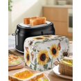 thumbnail image 5 of Sunflower Vintage Toaster Cover 2 Slice, Pastoral Rustic Botanical Flowers Dustproof Bread Machine Oven Cover with Storage Pockets, Fits Most Kitchen Toasters Protector, 5 of 5