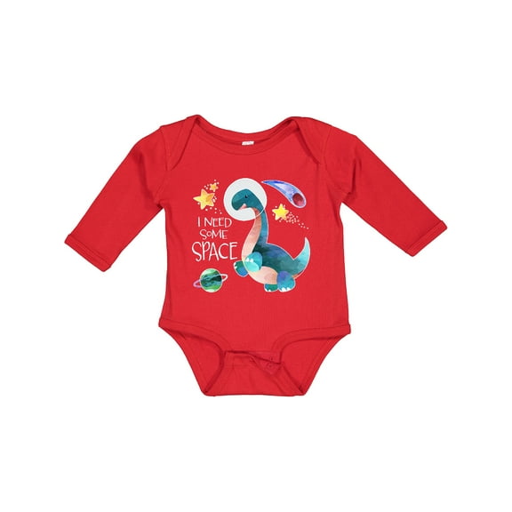 Inktastic I Need Some Space Dinosaur Astronaut with Stars and Planet Boys or Girls Long Sleeve Baby Bodysuit