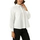 thumbnail image 4 of Camisa de trabajo de mujer INSPIRE CHIC de manga larga con bordado, cuello, abotonada, talla XL, blanca, 4 of 5