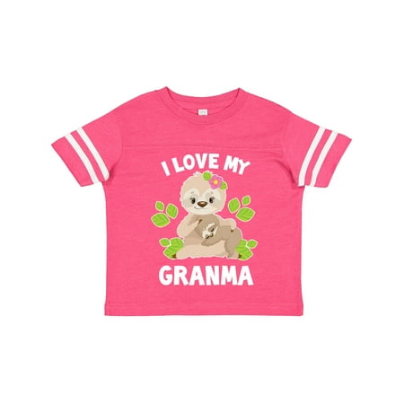 

Inktastic Cute Sloth I Love My Granma with Green Leaves Gift Toddler Boy or Toddler Girl T-Shirt