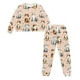 thumbnail image 2 of DISNIMO Cat Paw Daisy Print Women Two Piece Pajama Sets Soft Round Neck Sleepwear Casual Long Sleeve Nightwear with Long Pants, (Available in Plus Size), 2XL, 2 of 7
