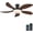 Brown, variant on PHORUS 48in Ceiling Fan with Lights Modern Fan Light with Remote Dimmable LED White for Bedroom Living Room