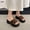 Leopard print, variant on 2026 New European and American Style Women's Leopard Print Platform Wedge Slide Sandals, Open Toe Thick Sole Slip-On Slippers