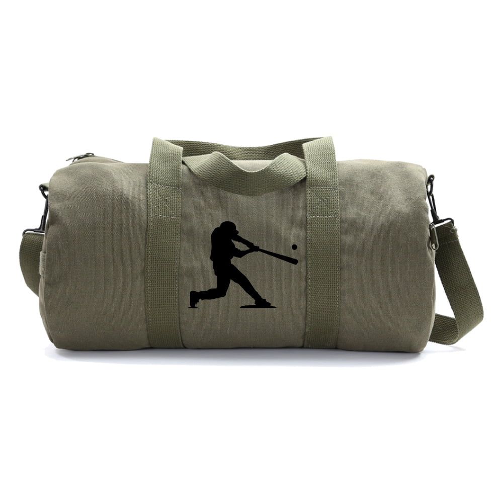 Baseball Player Army Heavyweight Canvas Duffel Bag in Olive