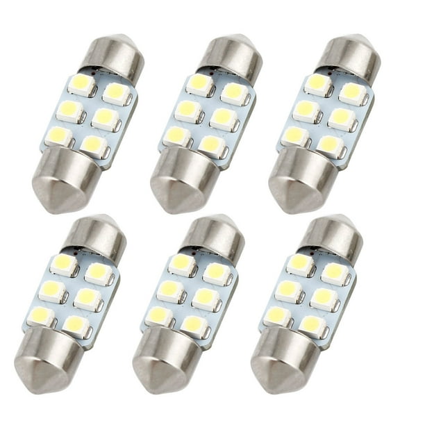 6 Pcs 31mm Festoon 6 SMD 3528 White Dome Light Lamp Bulb DE3175
