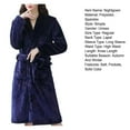 thumbnail image 7 of Women Knee-length Bathrobe Men Women Plush Fleece Bath Robe Knee-length Lapel Tie Design Water Absorbent Winter Loungewear Wear Sleepwear Nightgown, 7 of 7