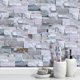 thumbnail image 1 of 9 piezas de 10 * 20 cm / 3.94 * 7.87 "tridimensional gris claro simulación azulejo de la pared pegatinas balcón pared baño piso pegatinas decoración del hogar piso escalera pared película protectora JAMW Sencillez, 1 of 5