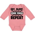 thumbnail image 3 of Inktastic Eat, Sleep, Krav Maga, Repeat Boys or Girls Long Sleeve Baby Bodysuit, 3 of 5