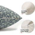 thumbnail image 2 of Blue Gray Daisy Floral Block Print Lumbar Pillow Covers 12X20 Inch Grey Beige Flowers Decorative Pillow Cases Set of 2 Farmhouse Home Decor Vintage Rustic Cute Throw Pillows For Sofa Couch Outdoor, 2 of 6