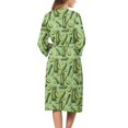 thumbnail image 2 of Yuyamidu Cucumber Robes for Women V-Neck Nightgowns Casual Ladies Loungewear Soft Bathrobe Sleepwear Green Mid-Length Night Robe Size S Loose Long Sleeves Kimono Robe, 2 of 7