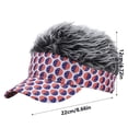 thumbnail image 3 of Darzheoy Independence Day Party Hat, Flag Print Baseball Cap with Wig, Rhinestone-Studded Sunshade Visor, Novelty Costume Headwear for 4th of July, Parade, BBQ, Outdoor, Carnival, 3 of 7