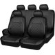 thumbnail image 2 of KINGDOM Juego completo de fundas universales de vinilo de lujo para asientos de coche, compatibles con airbag, transpirables, aptas para coches, camiones, SUV (todo negro), 2 of 5