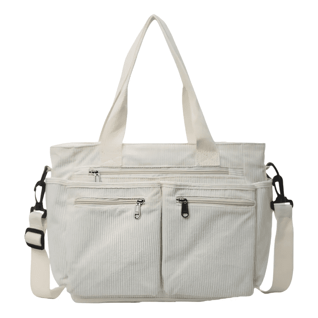 Bolso Tote Bag de Pana 14 Pulgadas Unisex Malubero, Beige