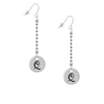 thumbnail image 2 of Delight Jewelry Silvertone Large Script Letter - Q - 3/4'' Disc - Silver-tone Long Sparkle Dangle French Earrings, 2 of 4
